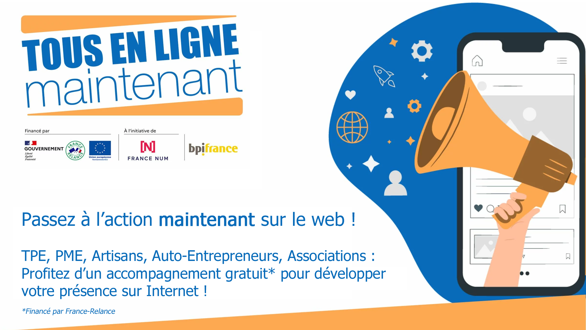 TPE, PME et Associations : bénéficiez d'un coaching web préfinancé avec Tous En Ligne Maintenant