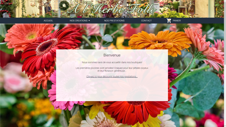 Nouvelle réalisation : A l'Herbe Folle, boutique en ligne de fleuriste