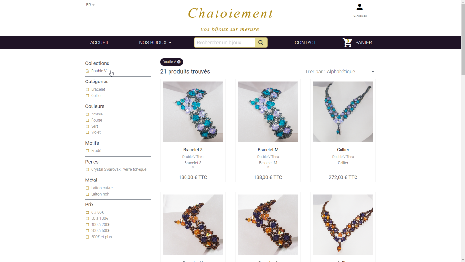 Nouvelle réalisation : Chatoiement, la bijouterie en ligne