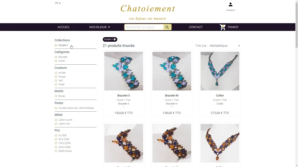 Nouvelle réalisation : Chatoiement, la bijouterie en ligne