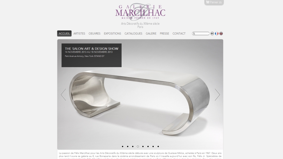 Nouvelle réalisation: Galerie Marcilhac 2.0 avec vente en ligne
