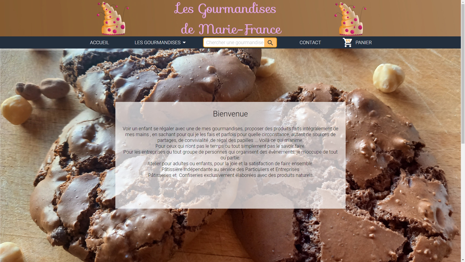 Nouvelle réalisation : les Gourmandises de Marie-France, pâtisserie en ligne